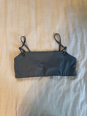 ALO Yoga Slate Gray Sports Bra with Thin Straps